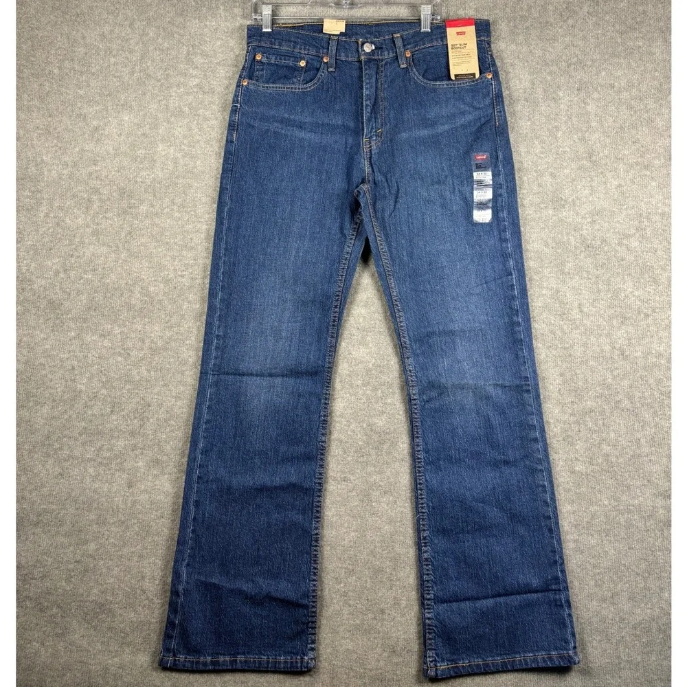 Levis 527 Slim Bootcut Jeans Medium Wash Denim 34x32 Blue Mens